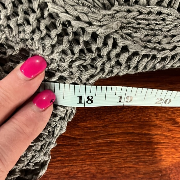 Pretty Angel Womens Open Crochet Tunic L Gray Pullover 3/4 Bell Sleeves Unique - Picture 10 of 12